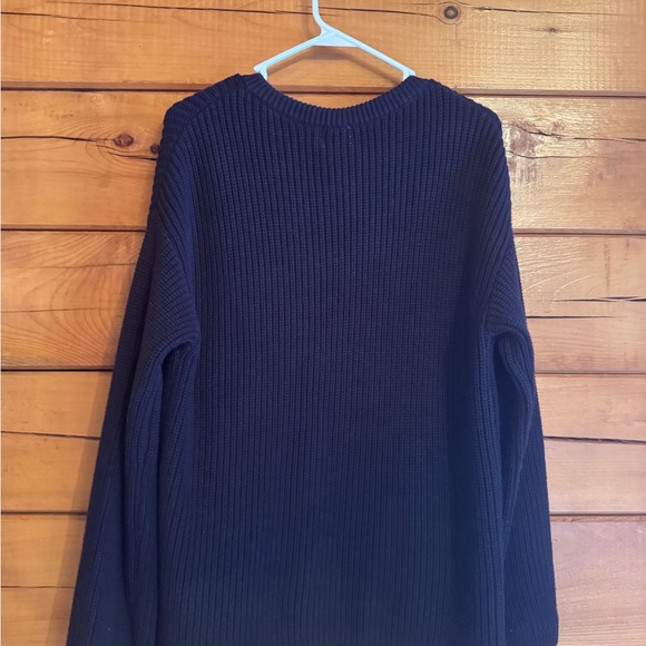 H&M Navy Ribbed Button-Up Cardigan with Gold Buttons - Picture 2 of 3